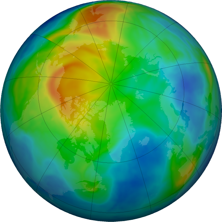 Arctic ozone map for 23 November 2016